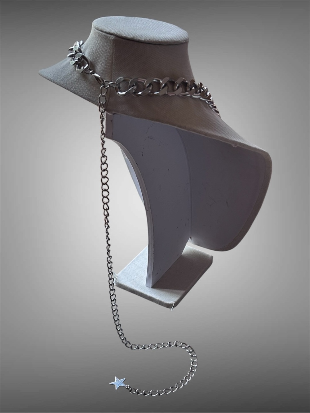 3/$20 Chunky Silver Chain with Back Drop